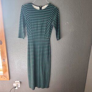 TRAFALUC by Zara Green Striped Dress